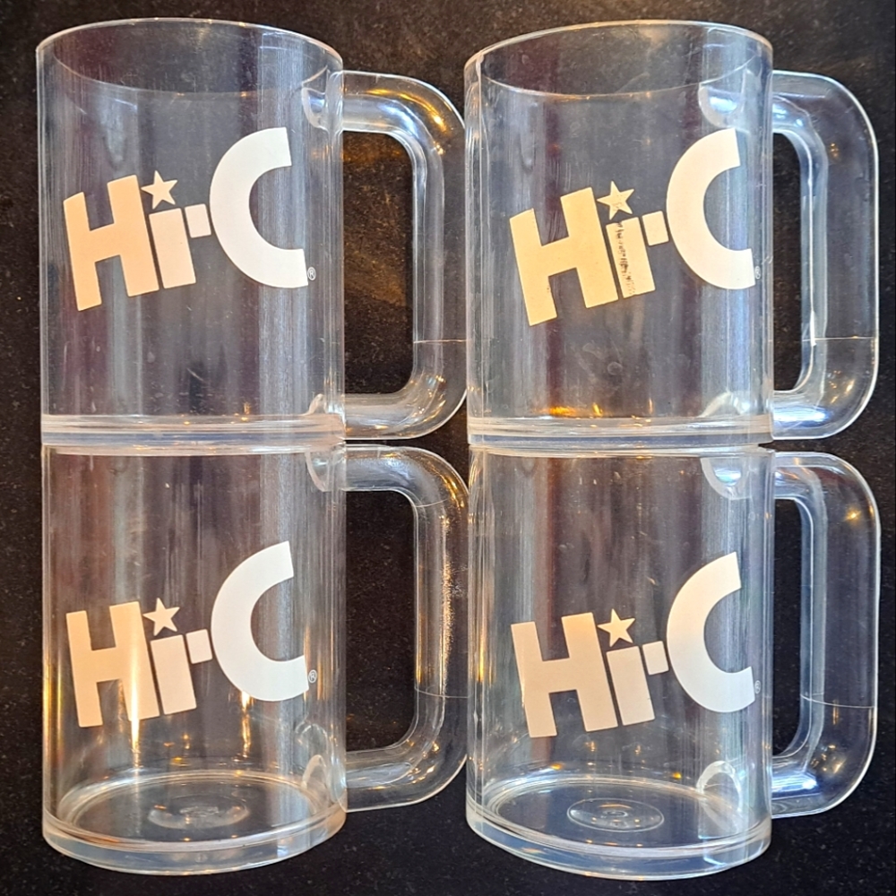 Vintage Hi-C clear plastic mugs